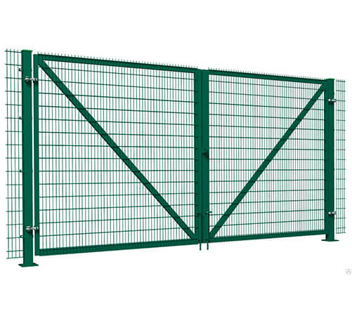 Ворота распашные 1730*4000 мм (с навесам,засовы, регулируемые  шарниры) RAL 6005 Зеленый мох d4